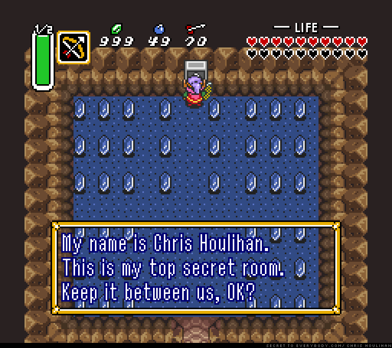 My name is Chris Houlihan. This is my top secret room. Keep it between us, OK?